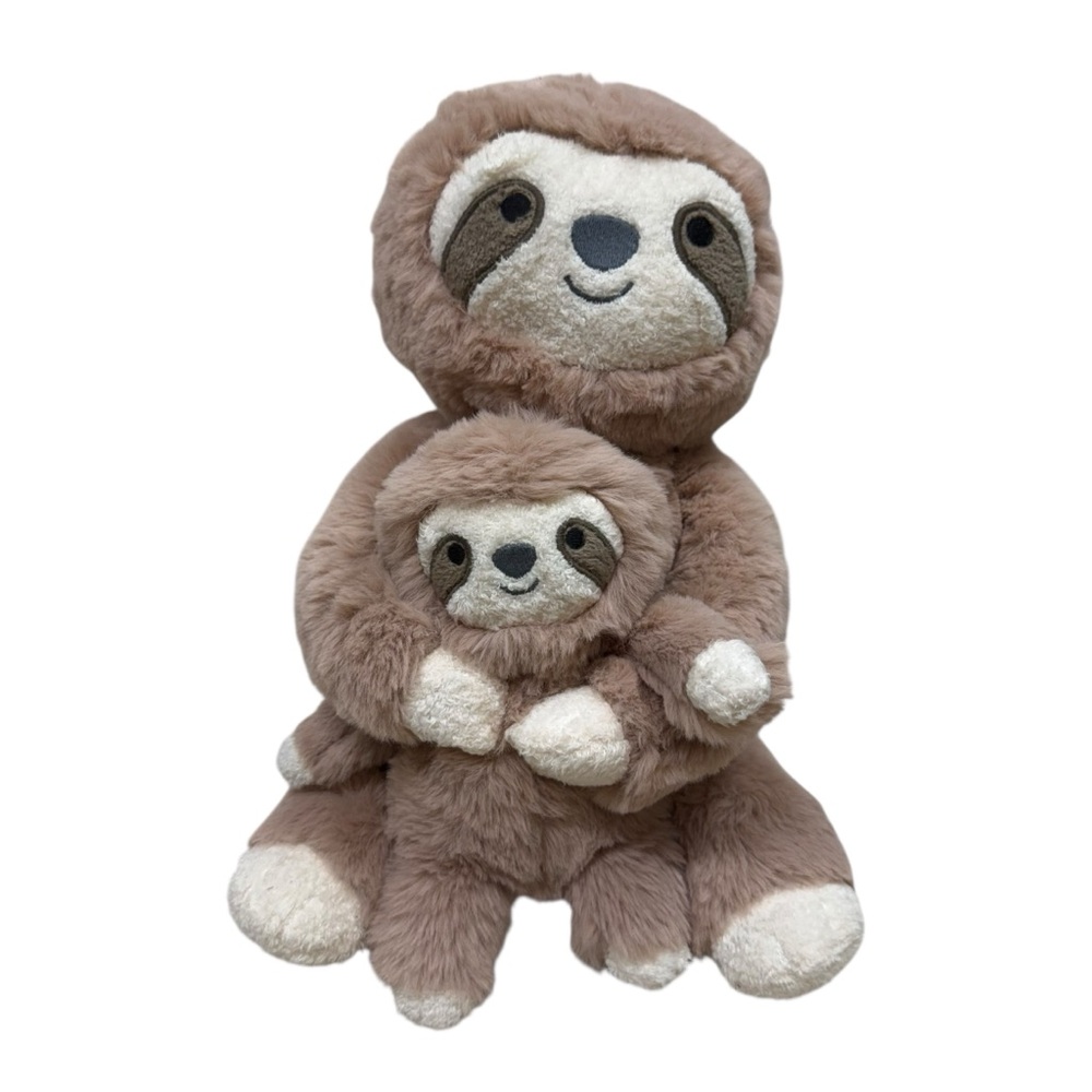 Cloud Island Sloth Mom and Baby Plush Rattle Stuffed Animal Toy Target Brown